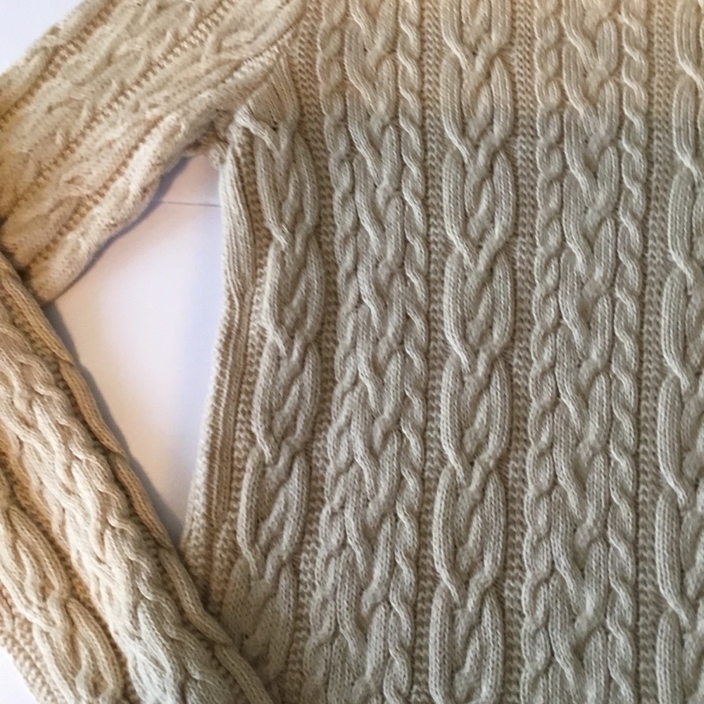 Ralph Lauren Cream Cable Knit Scoop Neck Sweater - Picture 10 of 11